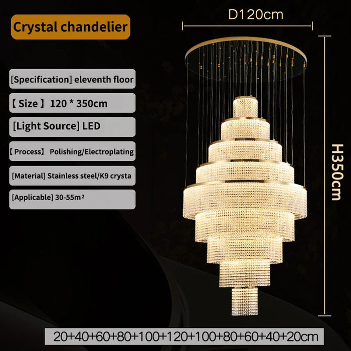 Alleri Foyer Chandelier, Gold.