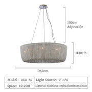 Cadena Chain Tassel Chandelier-DWHOME