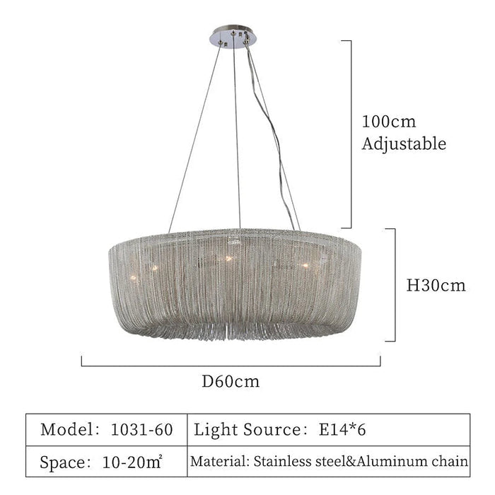 Cadena Chain Tassel Chandelier-DWHOME