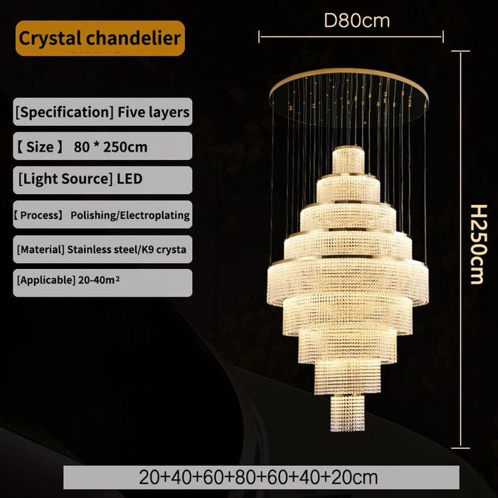 Alleri Foyer Chandelier, Gold.