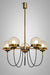 Dexter Glass Orb Brass 5 Bulb Art Deco Mid Century Pendant Light - DWHOME