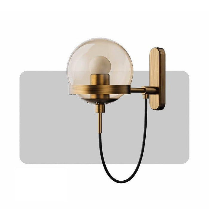 Dexter Glass Orb Brass Wall Light-DWHOME