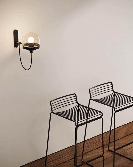 Dexter Glass Orb Brass Wall Light-DWHOME