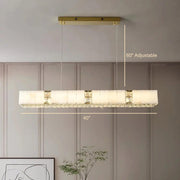 Natural Marble & Crystal Modern Ceiling Light Fixture-DWHOME