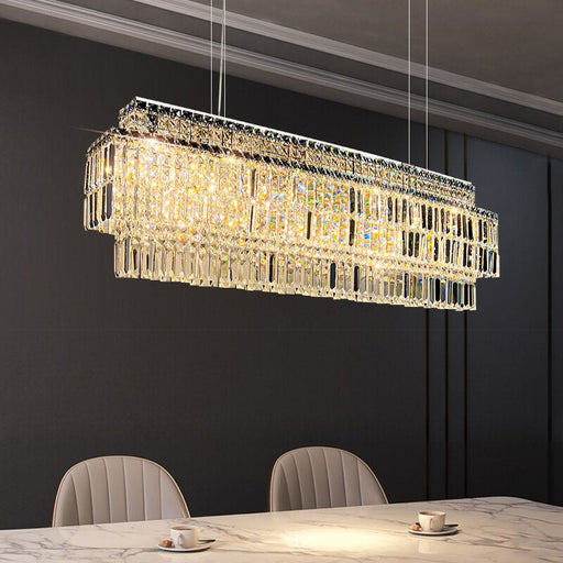 Stefano 47" Crystal Kitchen Island Chandelier.