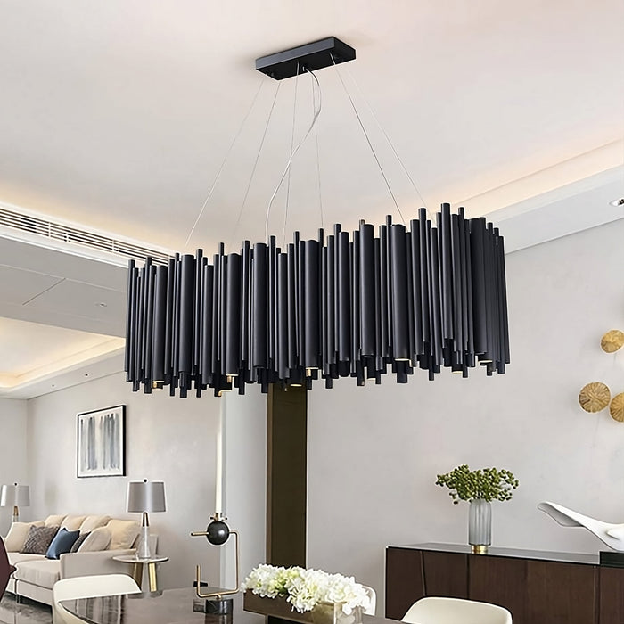 Vigo Rectangle Chandelier, Black.