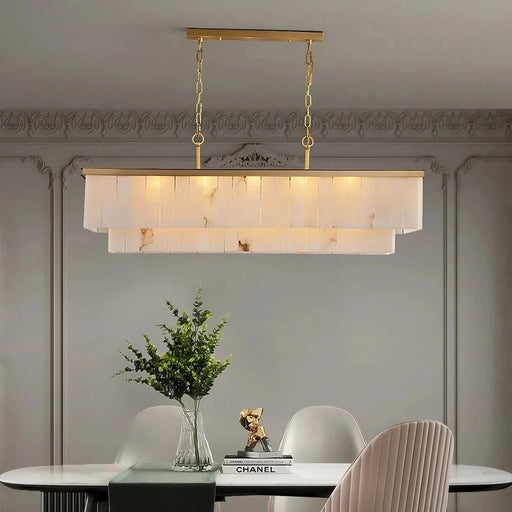 Natural Calcite Crystal Dining Room Chandelier.