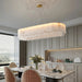 Natural Marble & Crystal Dining Room Chandelier.