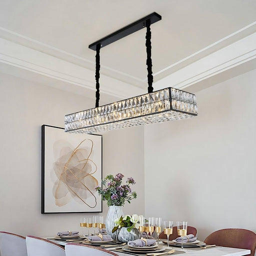 Bacci Kitchen Island Modern Crystal Chandelier.