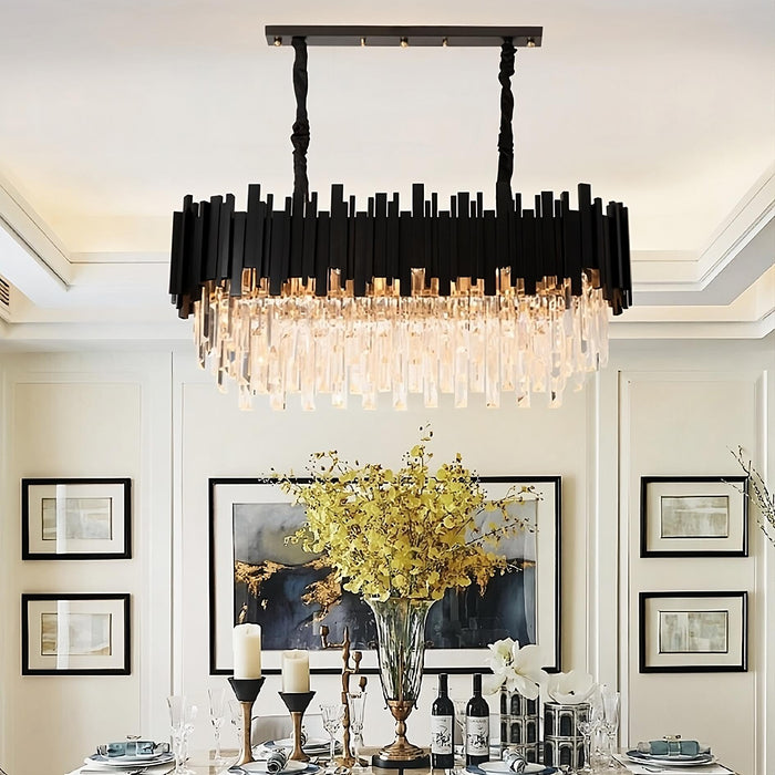 Gio Crystal Dining Room Chandelier, Black.