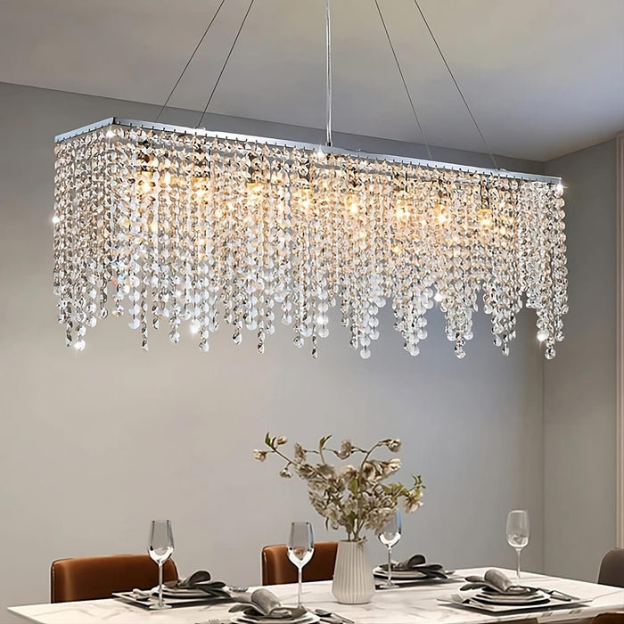 Adena Crystal Tassel Dining Room Chandelier-DWHOME