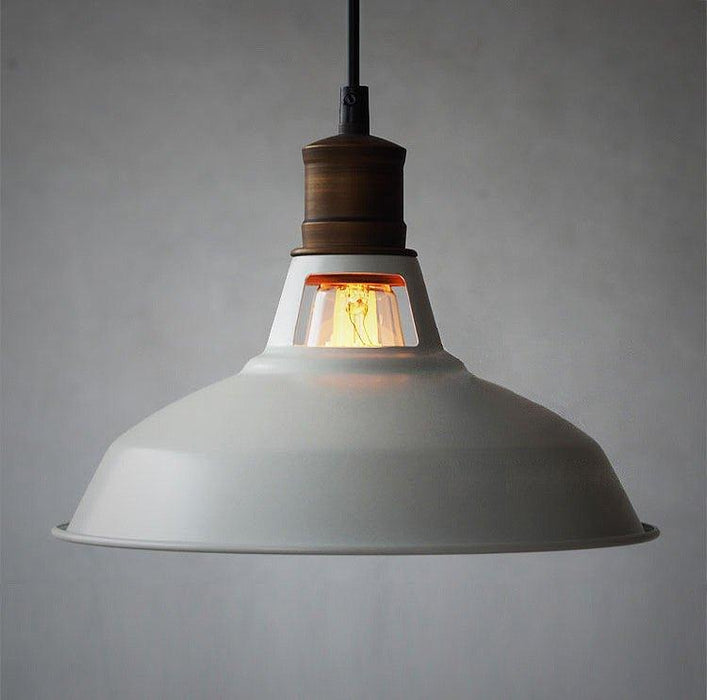 Duotone Vintage Industrial Pendant Light With Brass Fitting. Warehouse Loft Inspired. - DWHOME