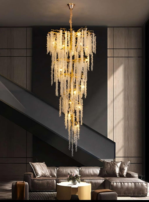 Albero Duplex Staircase Foyer Crystal Chandelier.