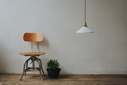 Eden Fluted White Shade With Brass Fitting midcentury Pendant Light-DWHOME