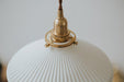 Eden Fluted White Shade With Brass Fitting midcentury Pendant Light.