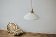 Eden Fluted White Shade With Brass Fitting midcentury Pendant Light.