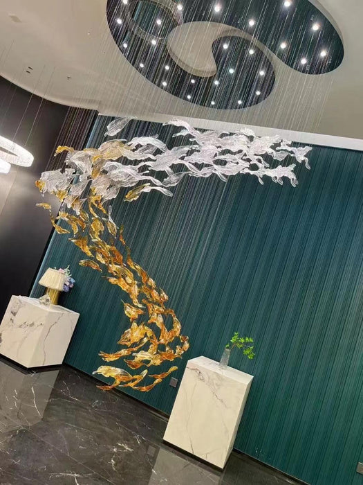 Glass Feathers Chandelier-DWHOME