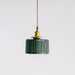 Emerald Fluted Dome Glass With Brass Fitting Art Deco Pendant Light.