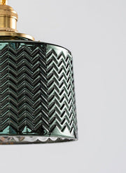 Emerald Fluted Dome Glass With Brass Fitting Art Deco Pendant Light-DWHOME