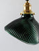 Emerald Green Fluted Shell Glass Art Deco Pendant Light.