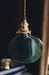 Emerald Green Fluted Shell Glass Art Deco Pendant Light.