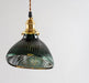 Emerald Green Fluted Shell Glass Art Deco Pendant Light.