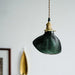 Emerald Green Fluted Shell Glass Art Deco Pendant Light.