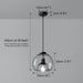 Enzo minimalist curve tinted glass shade pendant light.