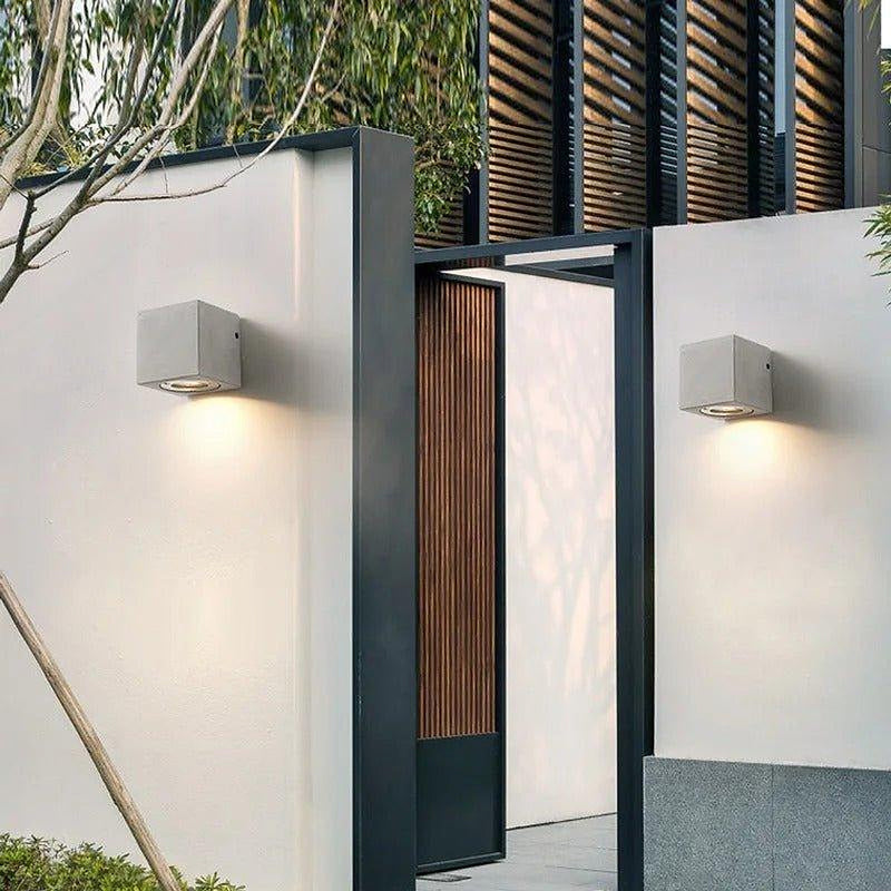 Ernarj Rectangular Twin Shine Cement Wall Lamp-DWHOME