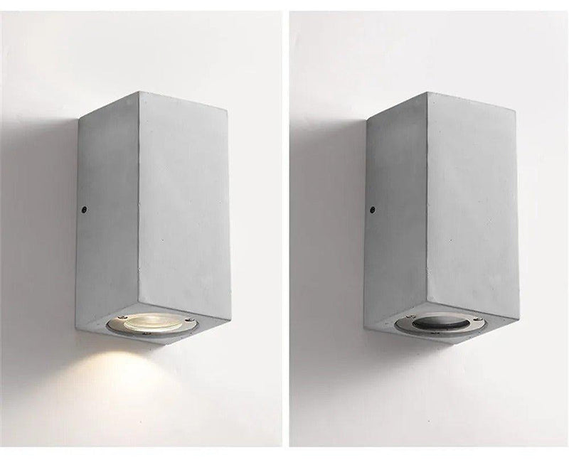 Ernarj Rectangular Twin Shine Cement Wall Lamp-DWHOME