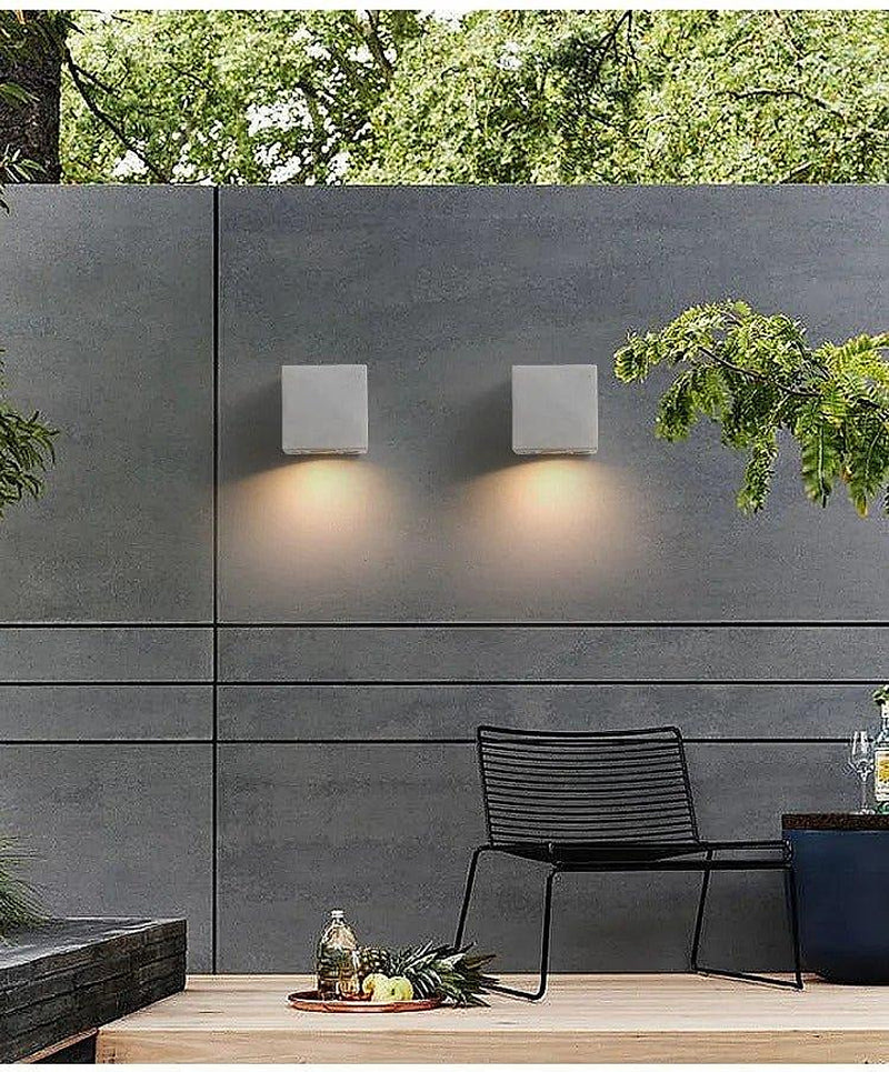 Ernarj Rectangular Twin Shine Cement Wall Lamp-DWHOME