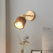 LED Retro Style Brass & Wood Wall Lamp.