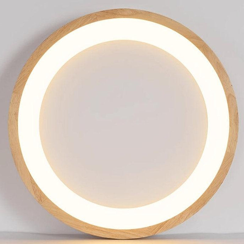 LED Wooden Halo Round Modern Ceiling Light-DWHOME