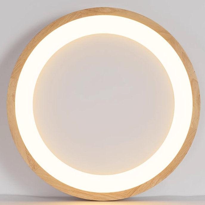 LED Wooden Halo Round Modern Ceiling Light.