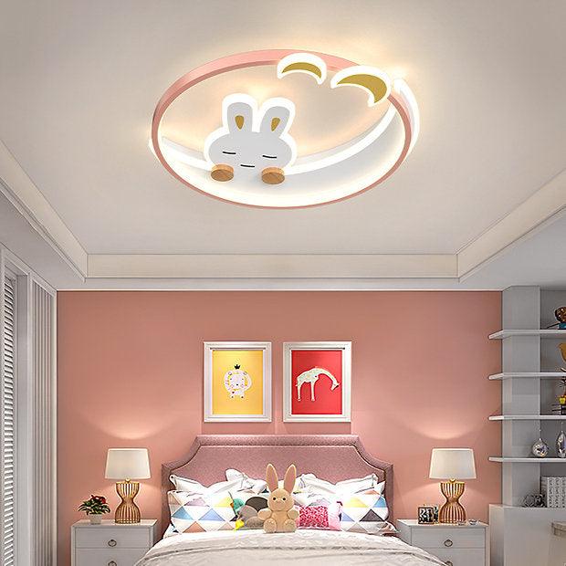 LED Sleeping Rabbit Design Modern Cute Children Ceiling Light.