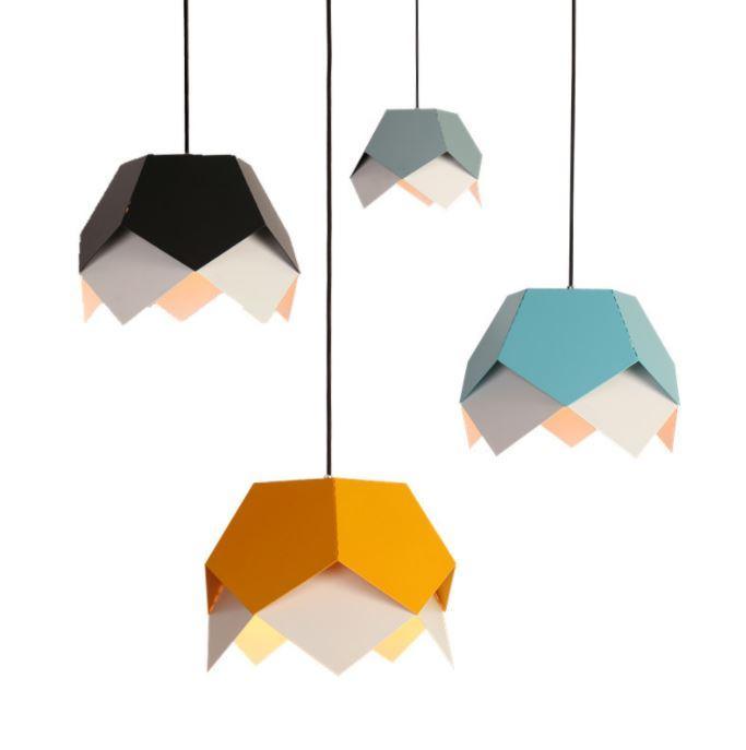 Modern Metal Macaron Colour Geometry Creative Pendant Light.