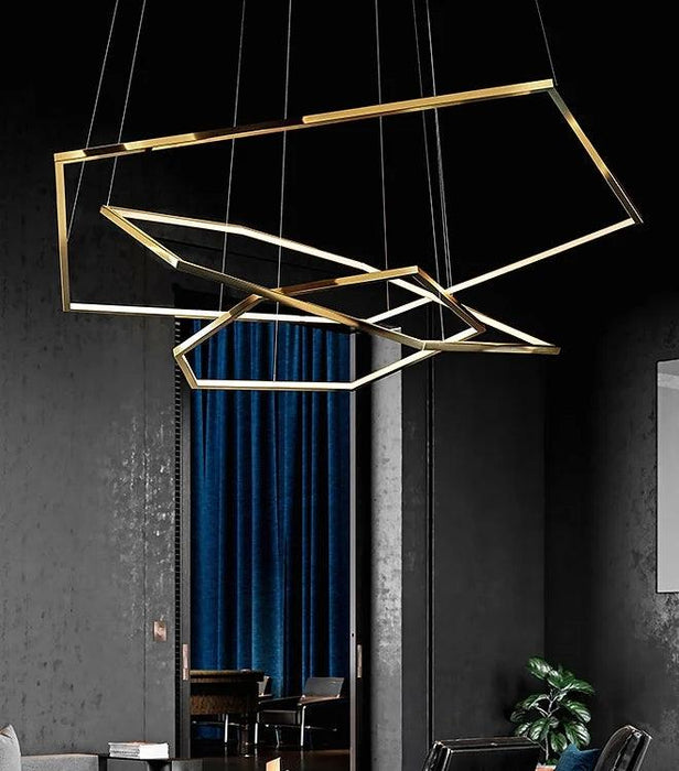 LED Simple Multi-layer Post-modern Decorative Pendant Light.