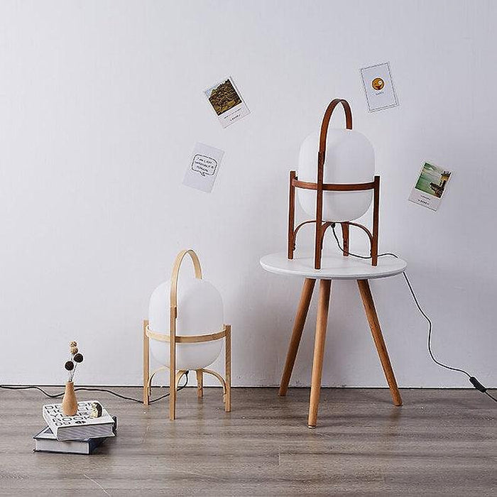 LED Japanese Style Simple Modern Wood & Glass Table Lamp-DWHOME