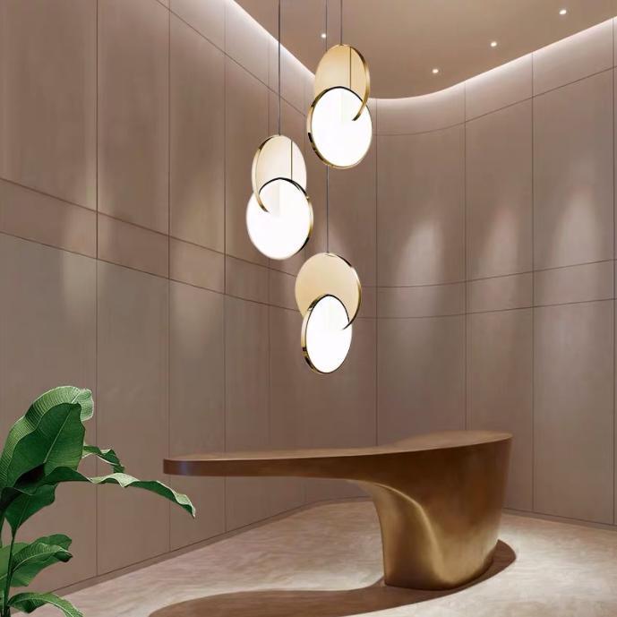 LED Twin Discs Modern Pendant Light.