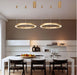 LED Gold Round Nordic Pendant Horizontal Light.