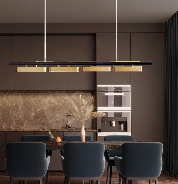 LED Brass Linear Modern Pendant Light.