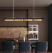 LED Brass Linear Modern Pendant Light.