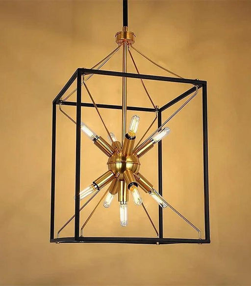 LED Cubic Frame Modern Pendant Light.