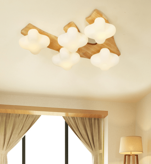 LED Wood & Cloud Creative Design Children Ceiling Light.