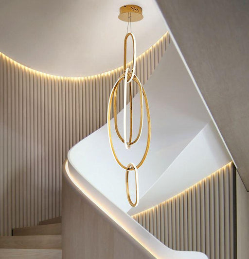 LED Stainless Steel Chandelier For Staircase.