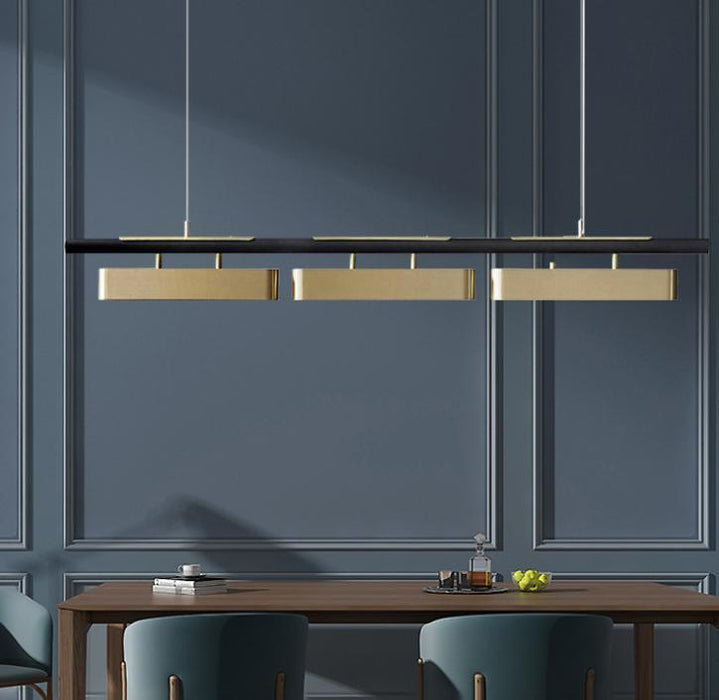 LED Brass Linear Modern Pendant Light.