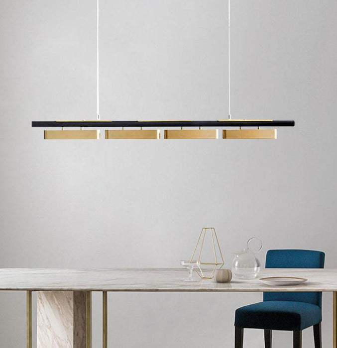 LED Brass Linear Modern Pendant Light.