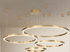 LED Gold Round Nordic Pendant Horizontal Light.