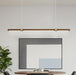 LED Wood Modern Linear Pendant Light.