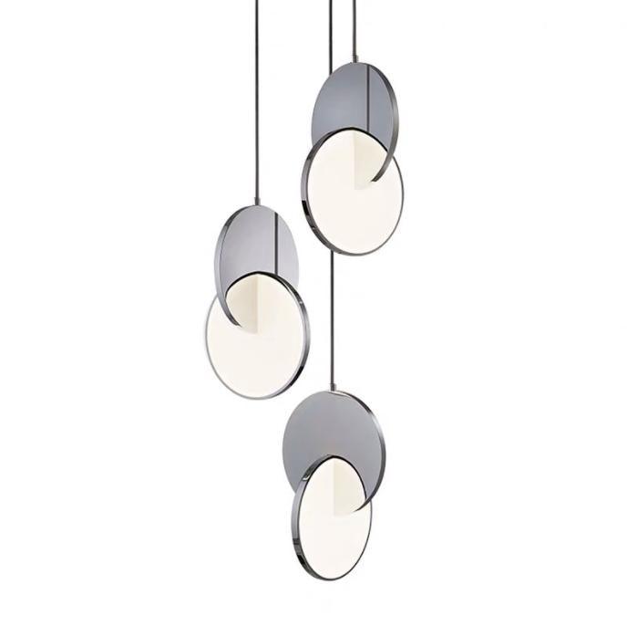 LED Twin Discs Modern Pendant Light.